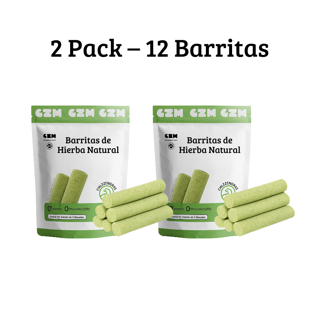Barritas de hierba natural para gatos – Salud Digestiva