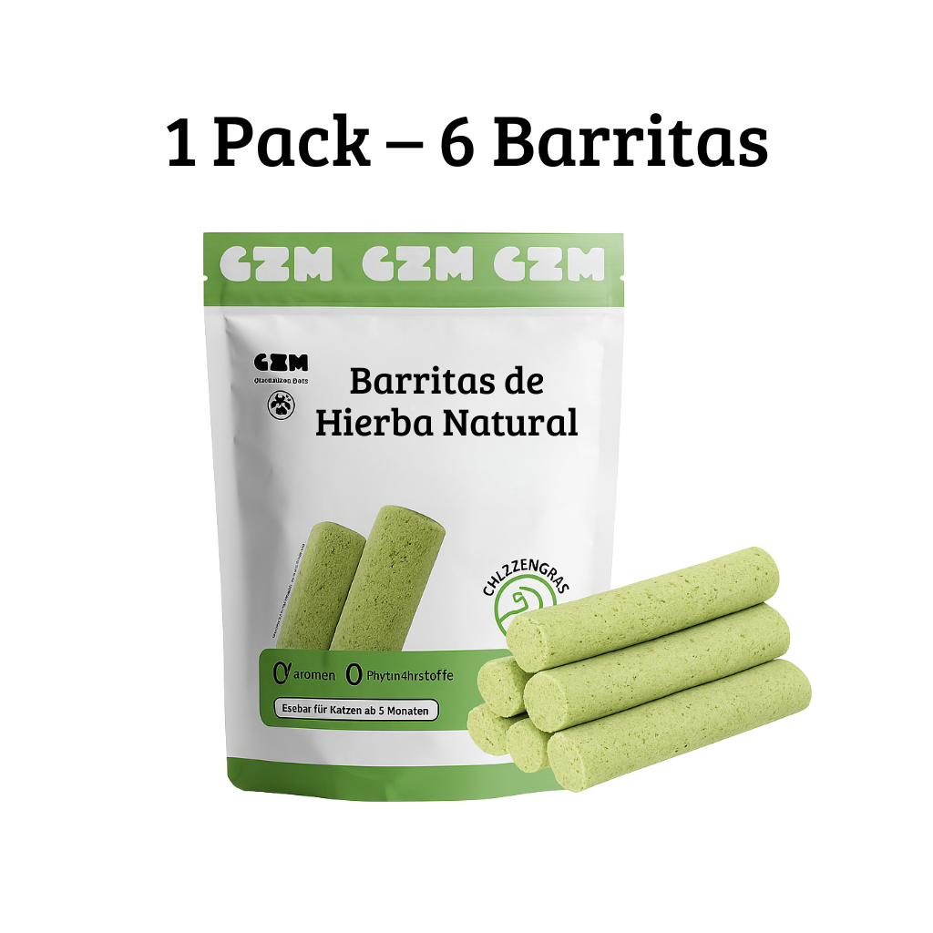 Barritas de hierba natural para gatos – Salud Digestiva